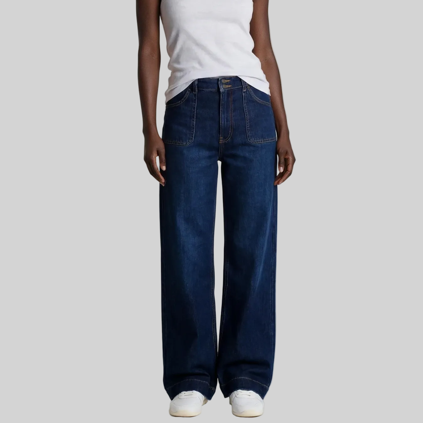 Women's Rigid High-Waist Denim Pants