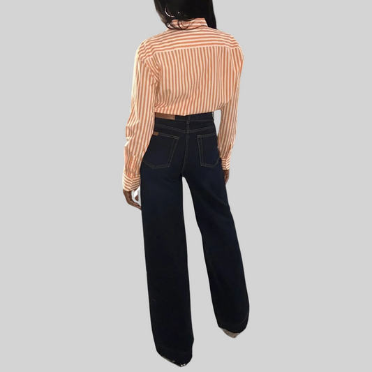 Women's Rigid High-Waist Denim Pants